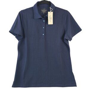 NWT Vineyard Vines Womens Nautical Navy Performance Polo Shirt Short Sleeve Sz M
